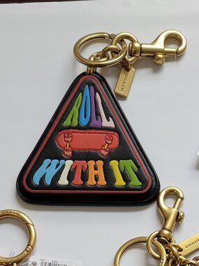 Coach Bag Charm in Rainbow Signature Canvas